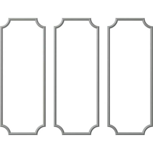 Ekena Millwork 28 in. W x 72 in. H Unfinished Polyurethane Panel Moulding Kit (Triple Panel)