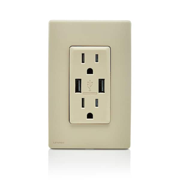 15 Amp 125 V Tamper Resistant Duplex Outlet/Receptacle, Cafe Latte (1-Pack) RUAA1-CA