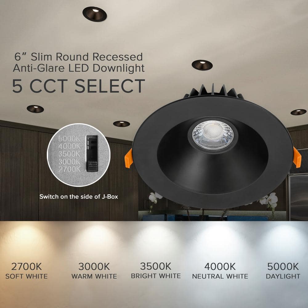 Ultra-Thin Black Aluminum LED Round Recessed Downlight