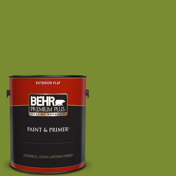 BEHR PREMIUM PLUS 1 gal. #P360-7 Sassy Grass Flat Exterior Paint & Primer