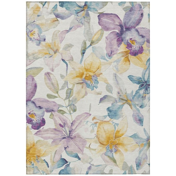 Chantille Machine Washable Indoor/Outdoor Abstract ACN2262 Ivory 9 ft. x 12 ft. Area Rug