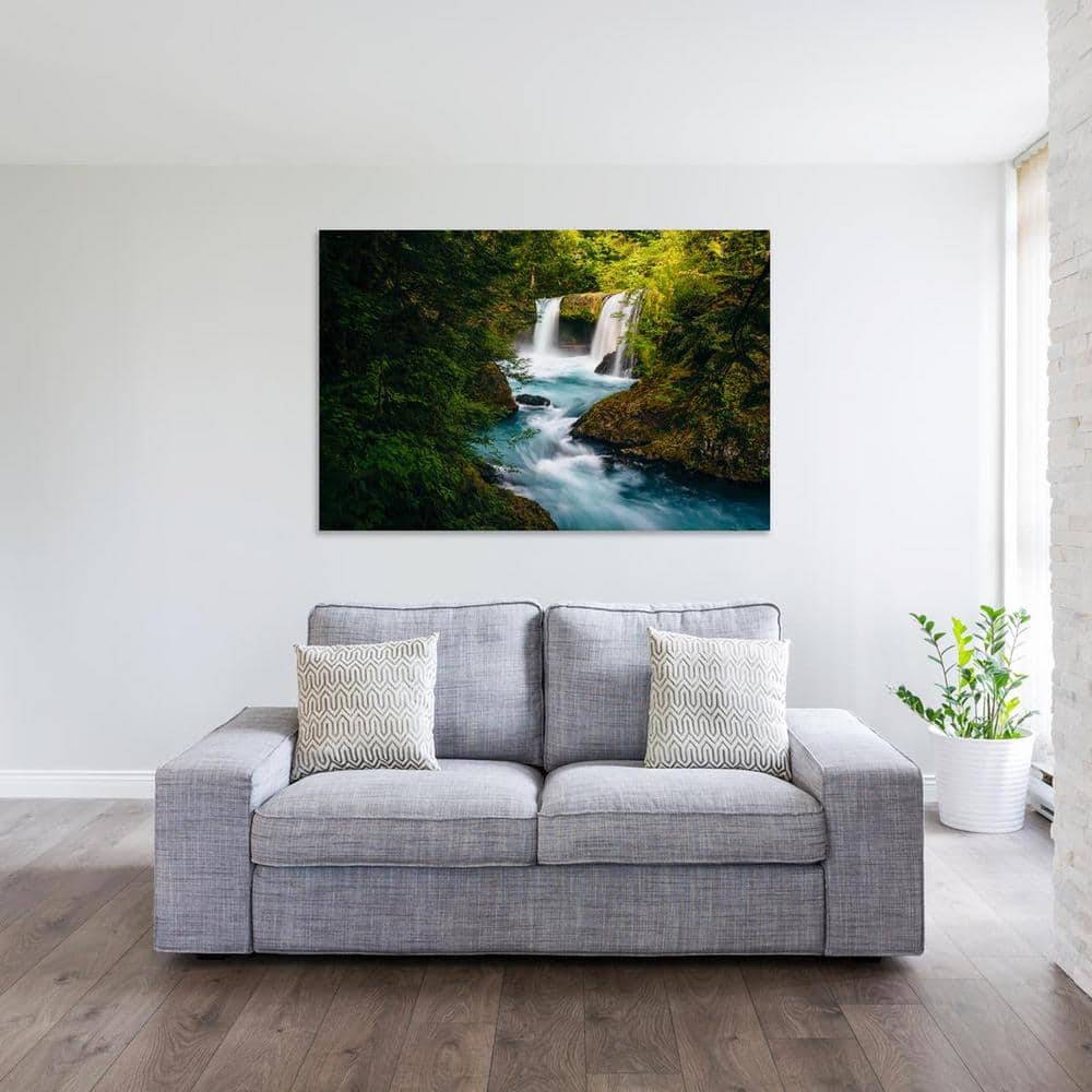 16 in. x 24 in. ""Waterfall in the Columbia River Gorge of Washington"" Printed Metal Wall Art