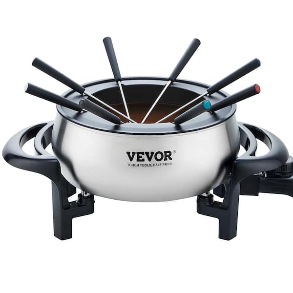 VEVOR Electric Fondue Pot Set for Cheese and Chocolate 3-Qt. Chocolate Melting Warmer Stainless Steel Fondue Maker