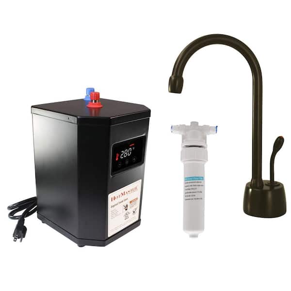 Westbrass 9 in. 1-Handle Hot Water Dispenser Faucet with HotMaster Digital Tank and In-line Water Filter, Oil Rubbed Bronze