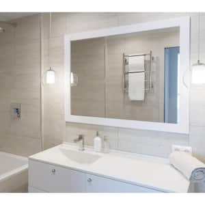 Sanibel 23.75 in. x 59.75 in. Modern Rectangle Framed White Full-Length Decorative Mirror