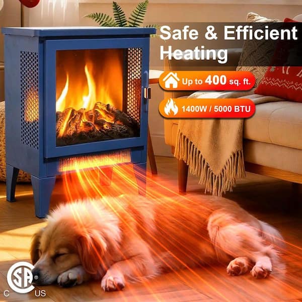 SUNRINX 17 in. Freestanding Electric Fireplace Stove Heater with