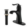 Boyel Living 1.2 GPM Single Handle Single Hole Bathroom Faucet with Deckplate Included and Drain Kit Included in Matte Black BL-APB165-MB