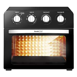 24 qt. Black Air Fryer Oven 3-Rack Levels Ket 4-Mechinical Knobs with Single Glass Door