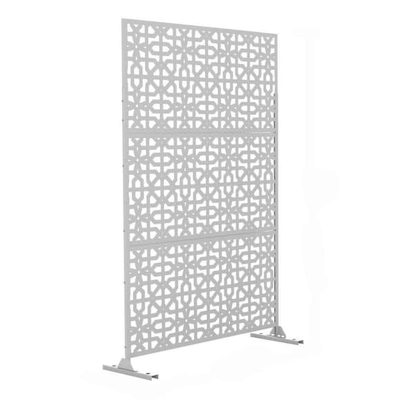 TIRAMISUBEST White 3.93 ft. W x 6.33 ft. H Galvanized steel Privacy Mesh Screening (Set of 3) (Pattern 6)