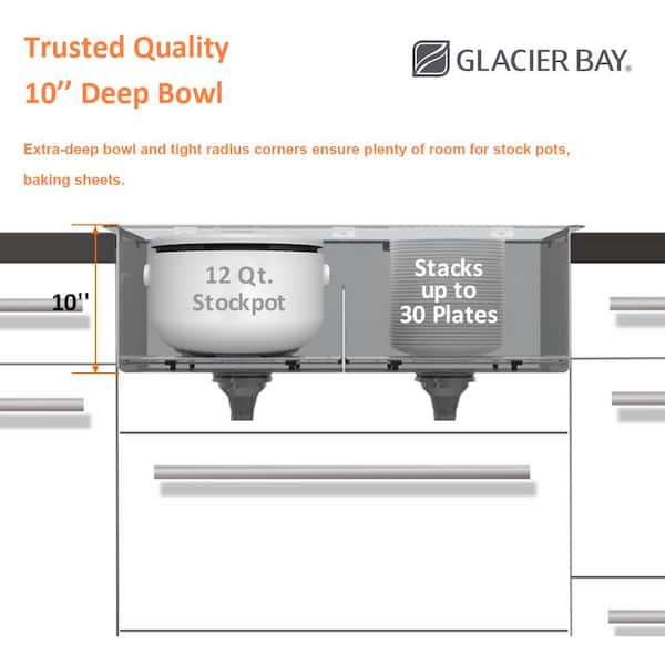 Glacier Bay Zero Radius 30 in. Apron-Front Single Bowl 18