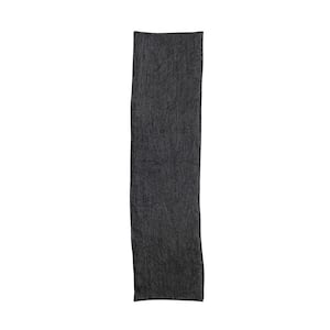 14 in. W x 108 in. L Charcoal Gray Solid Stonewashed Linen Table Runner