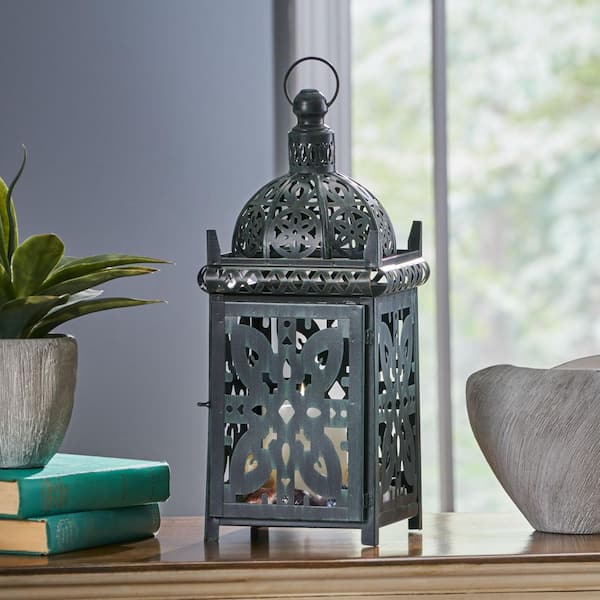 Unbranded Black Patina Indoor Metal Handcrafted Decorative Small Lantern