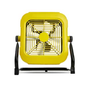 Quiet & Strong Wind Portable 12 In. Stepless Speed Regulation Floor Fan in Yellow with 360° Rotatable Angle