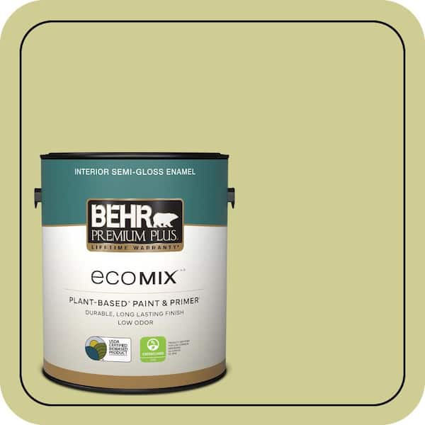 1 gal. #M340-4 Wasabi Semi-Gloss Enamel EcoMix Plant-Based Interior Paint & Primer