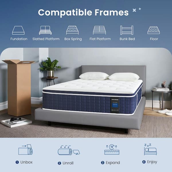 Coolvie Upgraded California King Size Mattress Medium Plush Gel