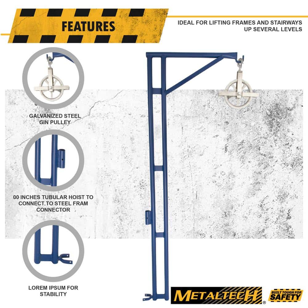 Buy 90 in. Steel Hoist Post and Gin Block Pulley Kit, Scaffolding