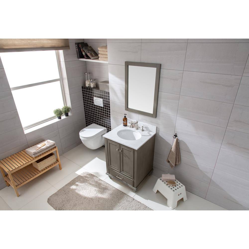 Melissa 24" Gray Single Vanity with Marble Top