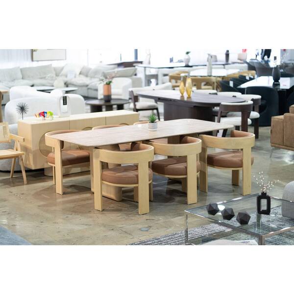 Nova Domus Osaka Natural Ash and Rust Fabric Dining Chair