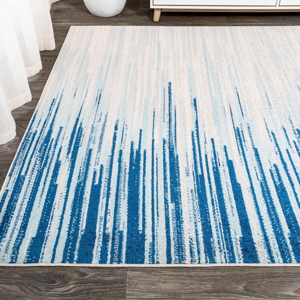 Coastal Stripe Navy & Cream 8' x 10' Synthetic Area Rug