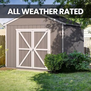 Professionally Installed All Weather High Wind 145 10 ft. W x 12 ft. Wood Shed- Driftwood Grey Shingles (120 sq. ft.)