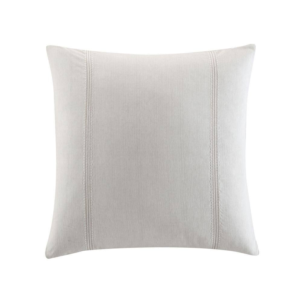 Lindy White Cotton Reversible King Comforter Set with Shams