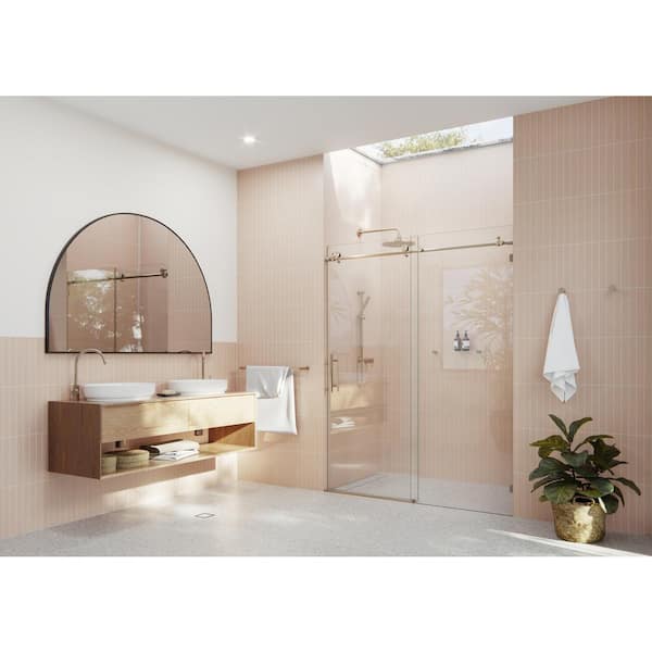 Fab Glass and Mirror 56'' - 60'' W x 70'' H Double Sliding