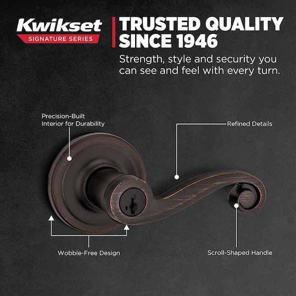 Kwikset Lido Venetian Bronze Keyed Entry Door Handle with Lock