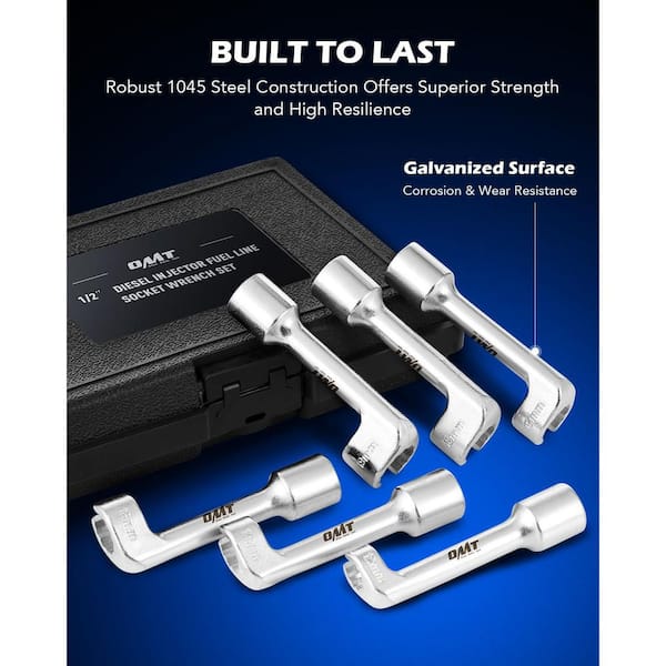 shinWAKOS DIESEL-2 & FUEL-2 セット Oyezvary 1/2 in. Dr Diesel Injector Socket Wrench Set 6-Piece 12