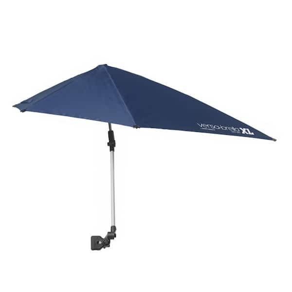 Angel Sar 3.54 ft. x 3.83 ft. Cantilever Sun Protection Patio Beach Umbrella with Universal Clamp in Blue