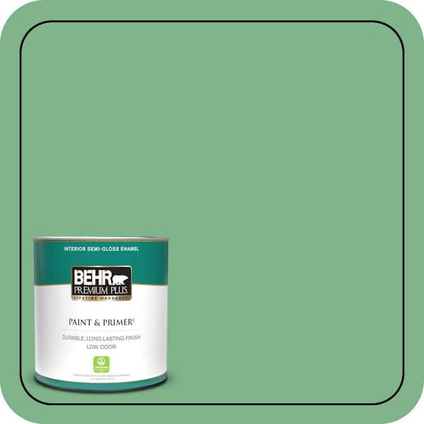 BEHR PREMIUM PLUS 1 qt. #460D-5 Tree Fern Semi-Gloss Enamel Low Odor Interior Paint & Primer