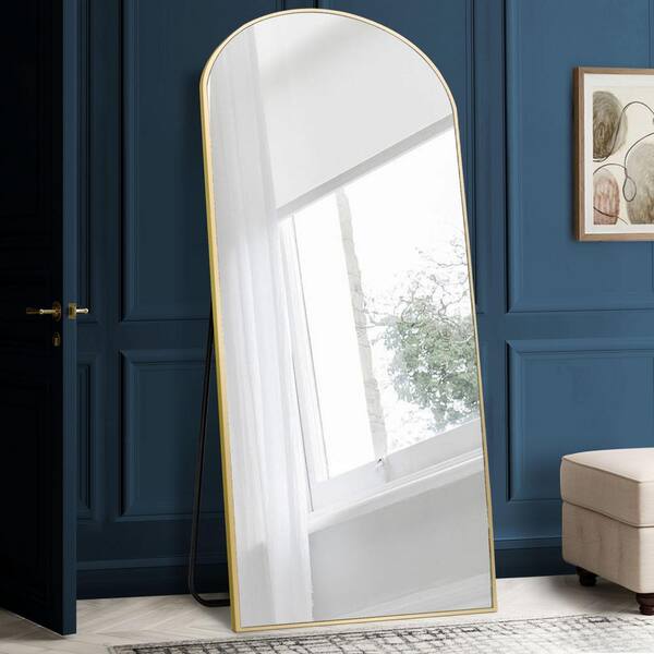 Elevens 71 In X 32 Large And Wide Classic Full Length Arch Metal Framed Gold Floor Mirror Wall Muse 18080 Gd - Wall Floor Mirror Frame