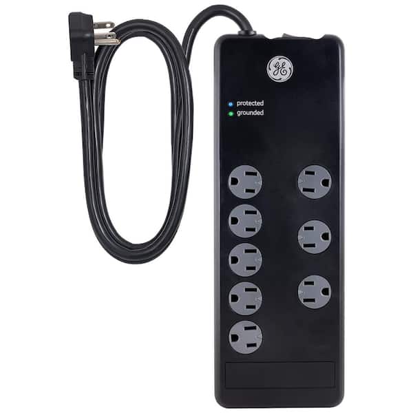 GE 8-Outlet Surge Protector with 4 ft. Cord, Black
