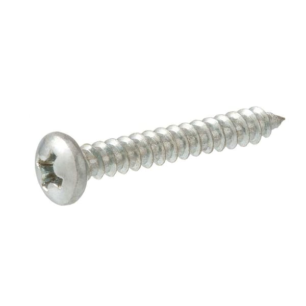 Everbilt #5 x 3/8 in. Phillips Round Head Zinc Plated Wood Screw (10-Pack)  808641 - The Home Depot