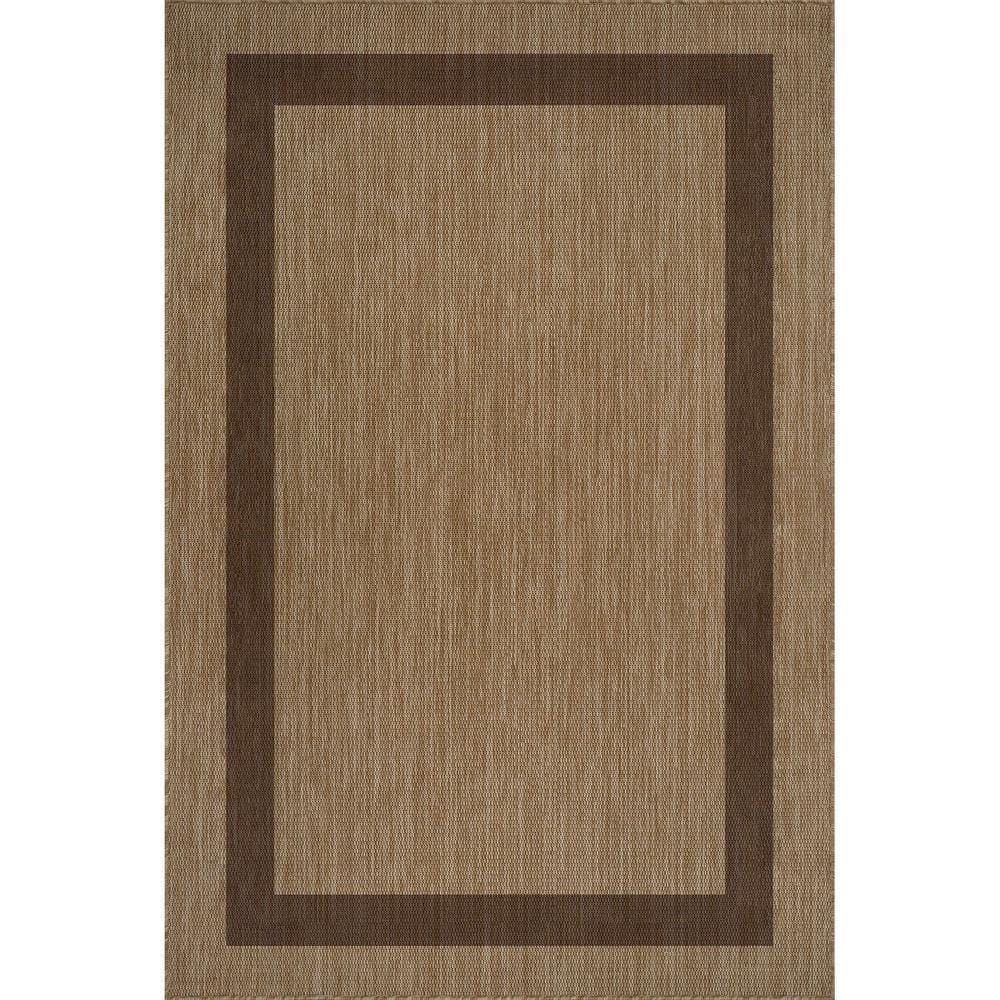 Sunshine Rug Sunshine Brown 9 ft. x 12 ft. Border Indoor Outdoor Area Rug CM-OUT426 ...