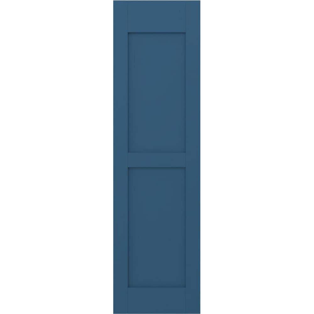 15 in. W x 65 in. H Americraft 2-Equal Flat Panel Exterior Real Wood Shutters Pair in Sojourn Blue price history on PriceWatchPro