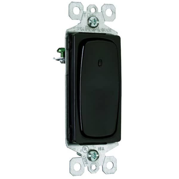 Legrand Signature Lighted Switch Single Pole 15 Amp Black