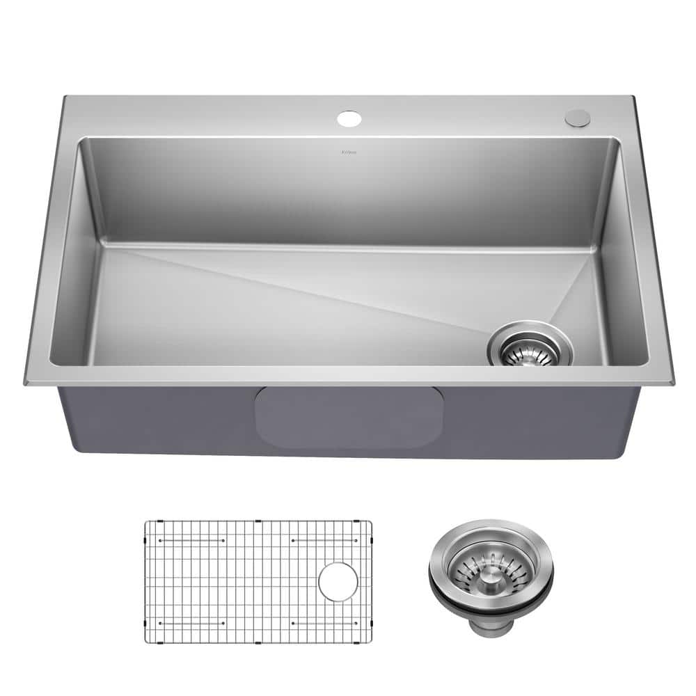 Fairlane 33-Inch Stainless Steel Drop-In Single Bowl Kitchen Sink