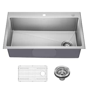 Fairlane 33-Drop In/Top Mount Single Bowl 18-Gauge Stainless Steel Kitchen Sink