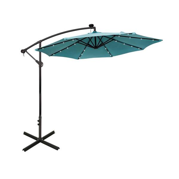 WESTIN OUTDOOR 10 ft. Cantilever Hanging Patio Umbrella with Solar LED ...