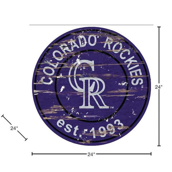 MLB Round Distressed Sign Colorado Rockies