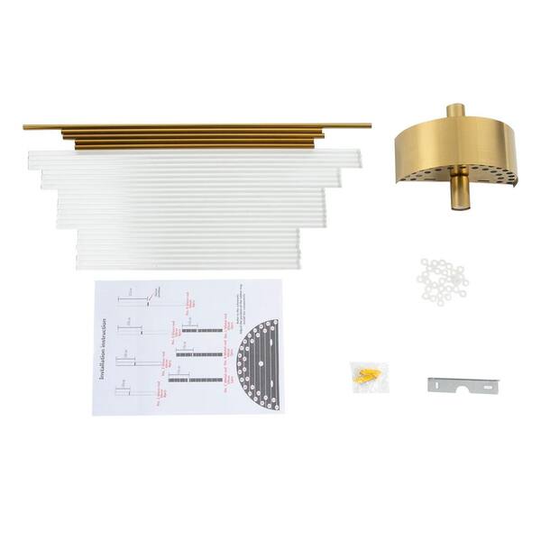 OUKANING 7.87 in. 2-Light Gold Luxury Geometric Design