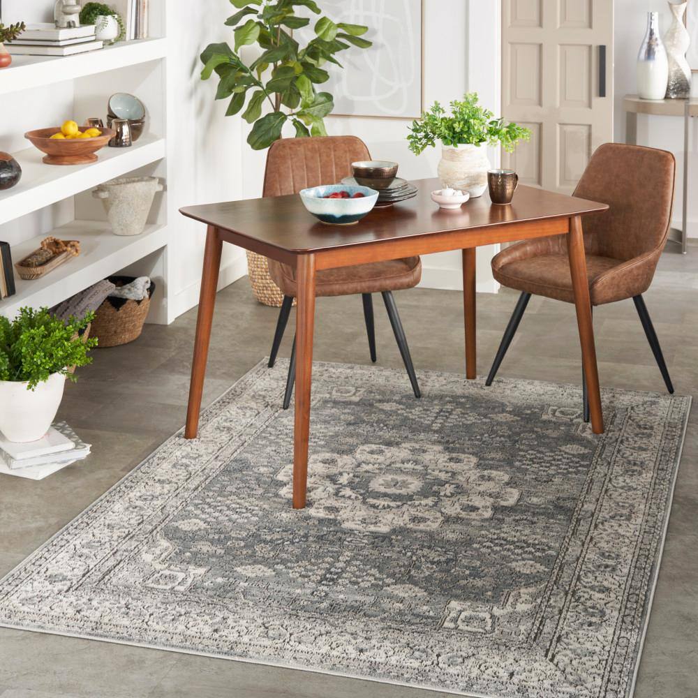 Handmade Rectangular Gray Synthetic 5' x 7' Area Rug