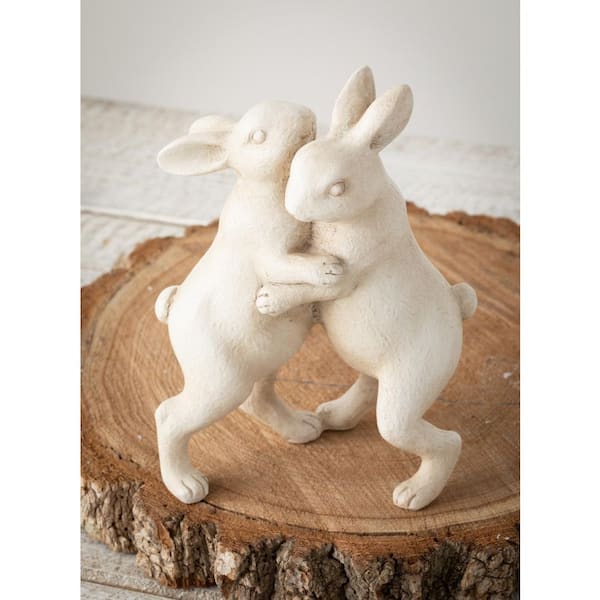 SULLIVANS 9.75 in. White Dancing Tabletop Bunny Statue PR2812 - The Home  Depot