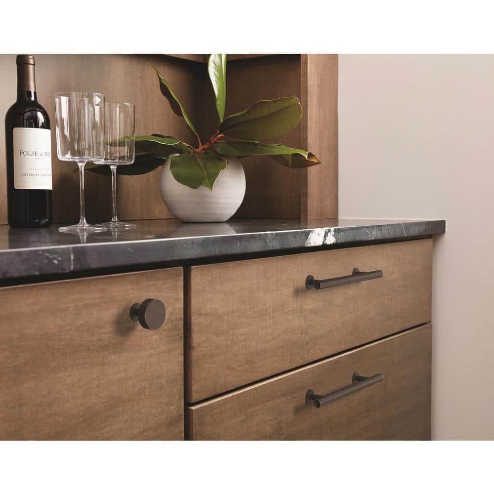 Modern Oil-Rubbed Bronze Round Cabinet Knob with Mounting Hardware