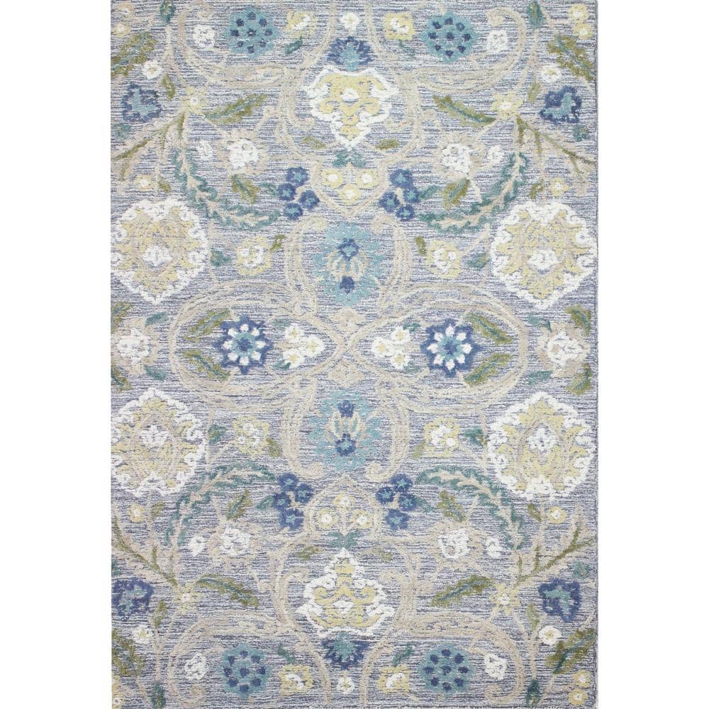 Verona Slate 8 ft. x 10 ft. (76 x 96) Geometric Transitional Area Ru