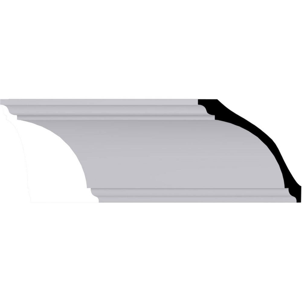 Primed White Polyurethane Geometric Crown Moulding Sample