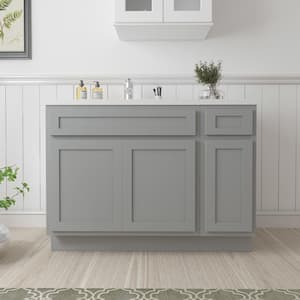 51 in. W. x 21 in. D x 32.5 in. H Bath Vanity Cabinet without Top in Gray