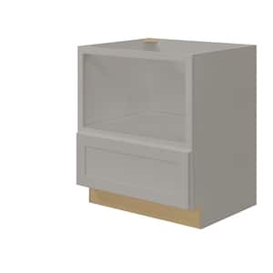 Avondale 30 in. W x 24 in. D x 34.5 in. H Ready to Assemble Plywood Shaker Microwave Base Kitchen Cabinet in Dove Gray