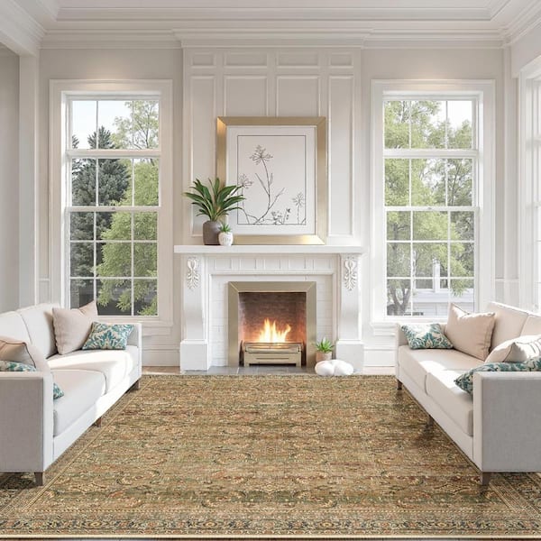 Tehran 8 ft. x 10 ft. Brown Vintage Perris All Over Design Area Rug