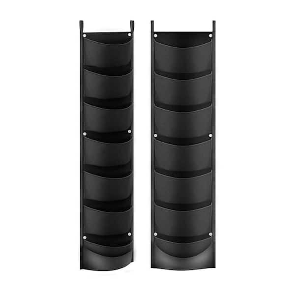 Hanging Vertical Fabric Wall Planter 45.3 x 12 in. Waterproof Felt Indoor/Outdoor Herb Flower Growing Pouch (2-Pack)